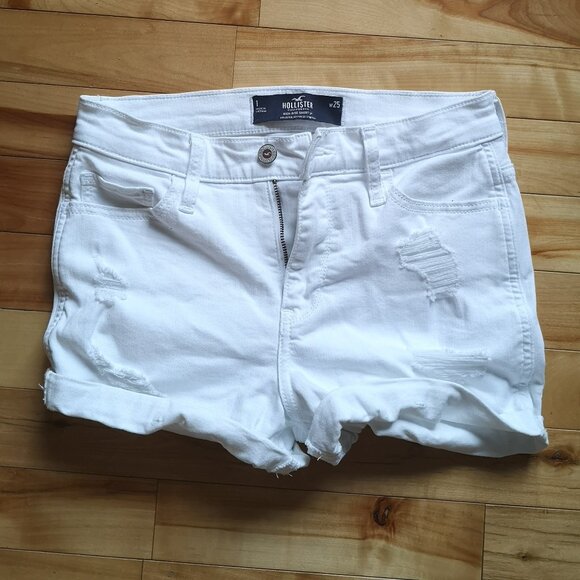 Hollister High Rise Short 3" White Size 25 - Picture 1 of 3